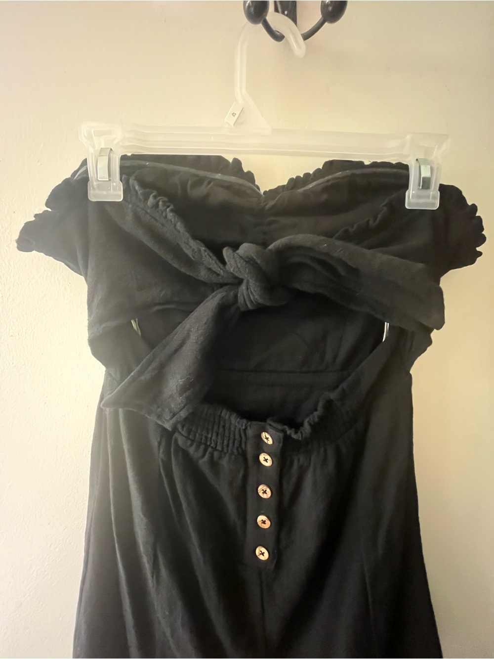 Free People Black Strapless Tie-Back Mini Dress - Size Small - Picture 7 of 7